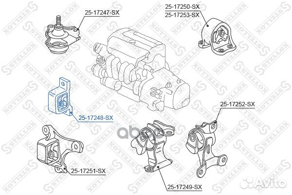 Опора двигателя Honda CR-V 01-06/element 03-05