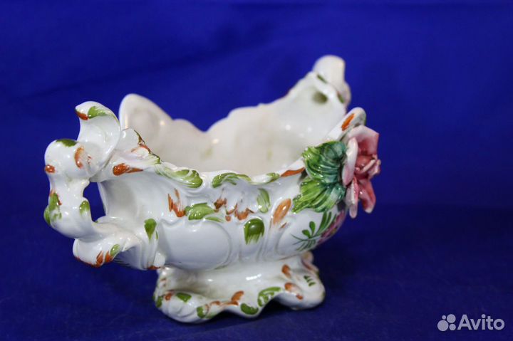 Старинная фарфоровая Ваза Корзинка Фруктовница Кон