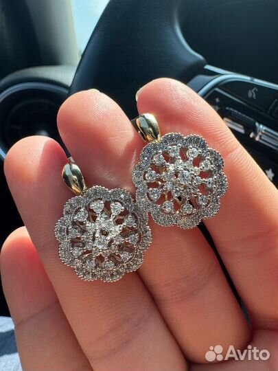 Бриллиантовые серьги 585 пробы