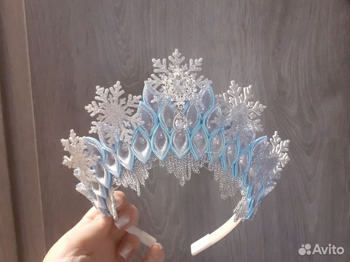 Новогодняя корона снежинки,льдинки,снегурочки