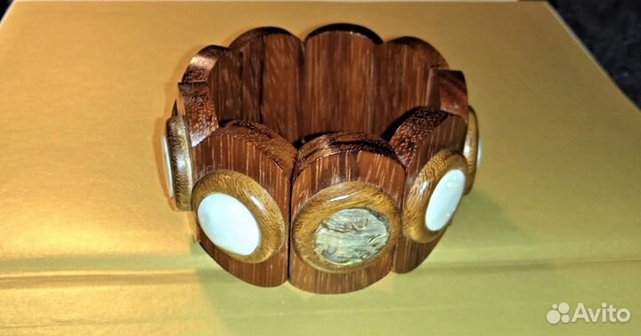 Браслет дерево перламутр