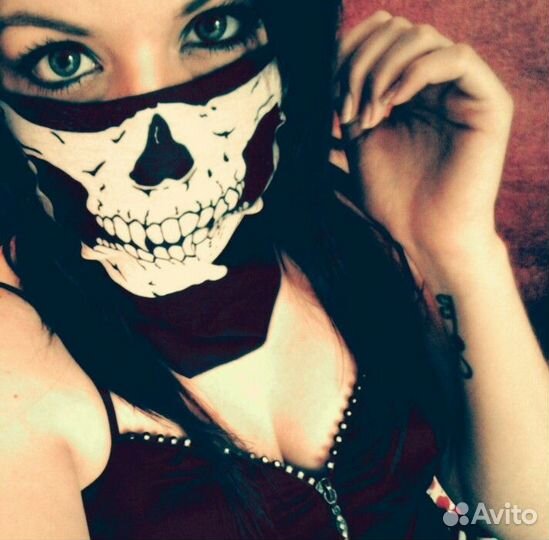 Маска, череп, шарф, призрак, 48/24 см., белый