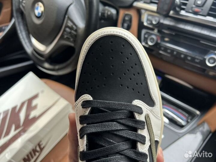 Кроссовки nike air jordan 1 low travis scott Olive