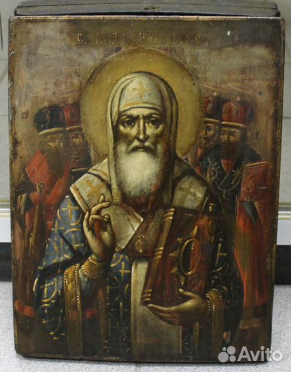 Икона Святитель Петр митрополит Московский Запись