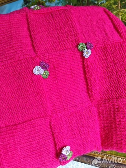 Плед / одеяло детский вязаный хлопок ручная работа