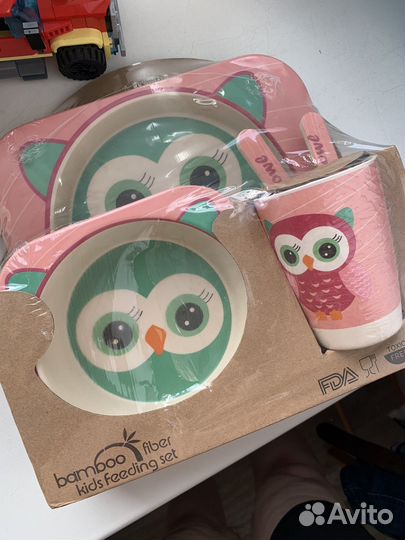 Набор детской посуды из бамбука