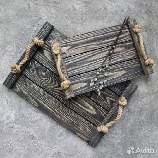 Поднос из дерева декор для подачи блюд фотофон