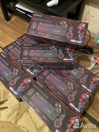 Игровой набор клавиатура мышка наушники и коврик