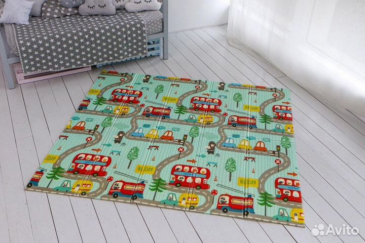 Детский коврик для ползания складной 180х200см