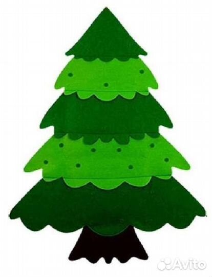 Елка 1метр из фетра с игрушками на липучке