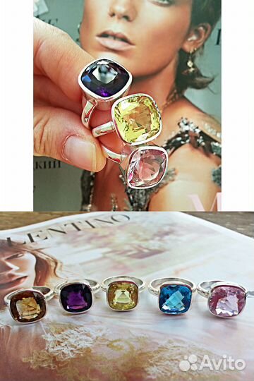 Серебро, натуральные камни. Серьги. Кольца