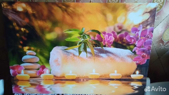 LED картина орхидеи и свечи новая Германия