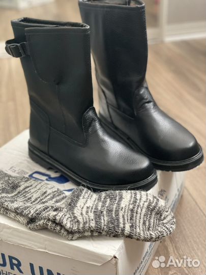 Сапоги мужские зимние кожаные новые