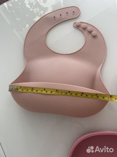 Силиконовые тарелки и нагрудник для прикорма