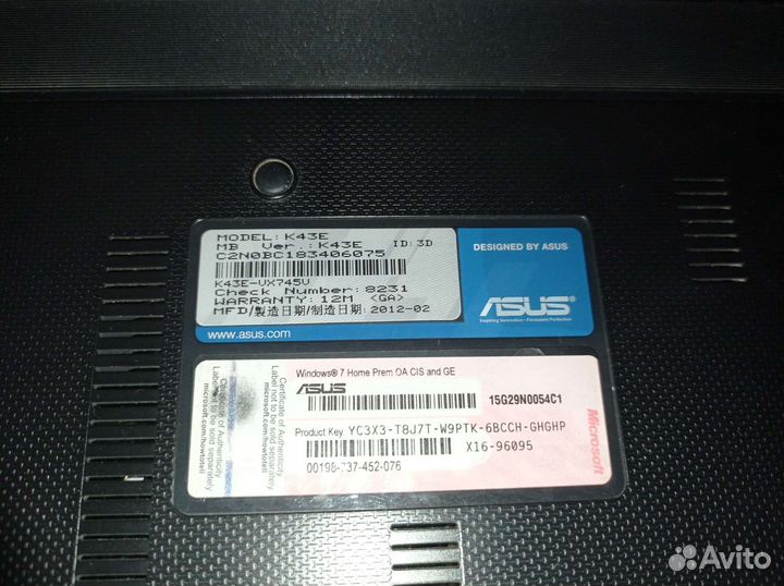 Asus k43e