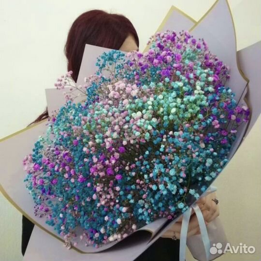 Букеты из гипсофилы цветные с доставкой