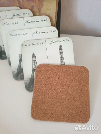 Эйфелева башня.Набор костеров- подставок под чашки