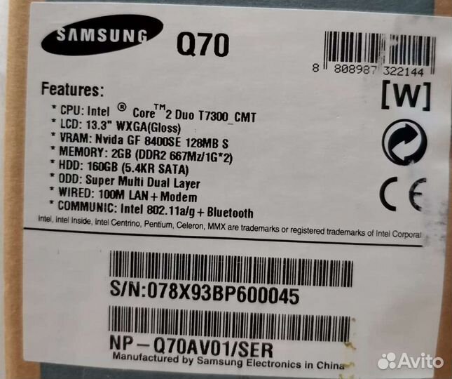 Ноутбук Samsung на запчасти