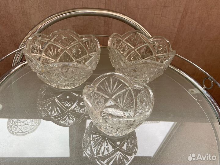 Салатники хрустальные, 3 шт