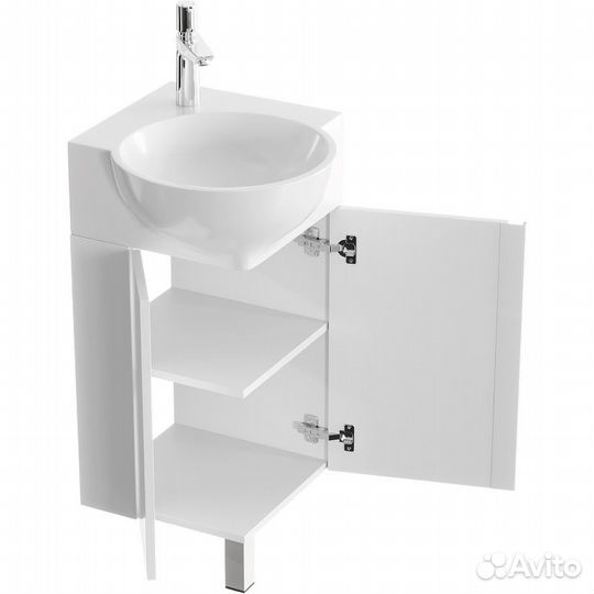 Тумба с раковиной Aqwella Porto 45 угловая белая POR0104WW+4640021061435