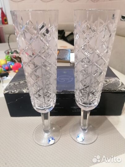Хрустальные свадебные фужеры новые СССР