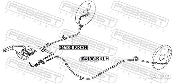 Трос ручного тормоза правый 04100kkrh Febest