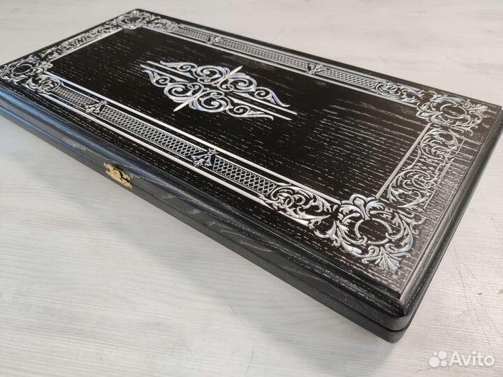 Нарды черные из массива ясеня