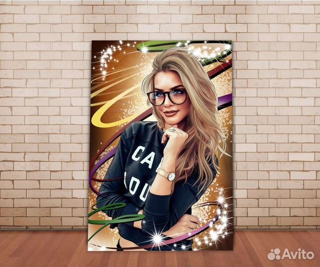 Портрет по фото на заказ на холсте. Печать на холс