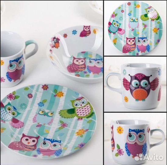 Подарочный набор детской посуды 3 пр. новый