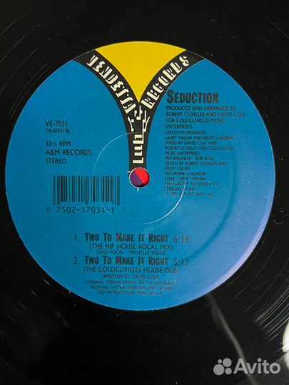 Винил Seduction Two to make it right Single
