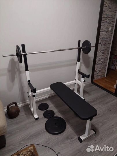 Скамья для жима горизонтальная со стойками