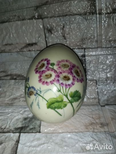 Фарфоровое старинное пасхальное яйцо ручнаяроспись