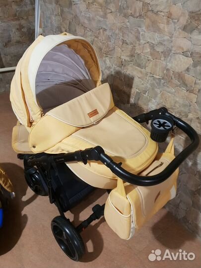 Коляска 3 в 1 Barletta 2.0, цвет: бежевый/оранжевы