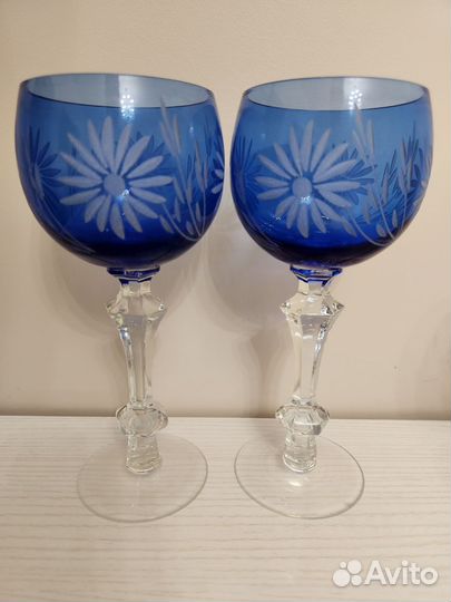 Фужеры цветной хрусталь