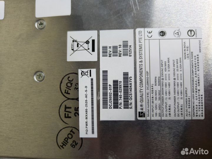 Блок питания Juniper PWR-MX480-2520-AC