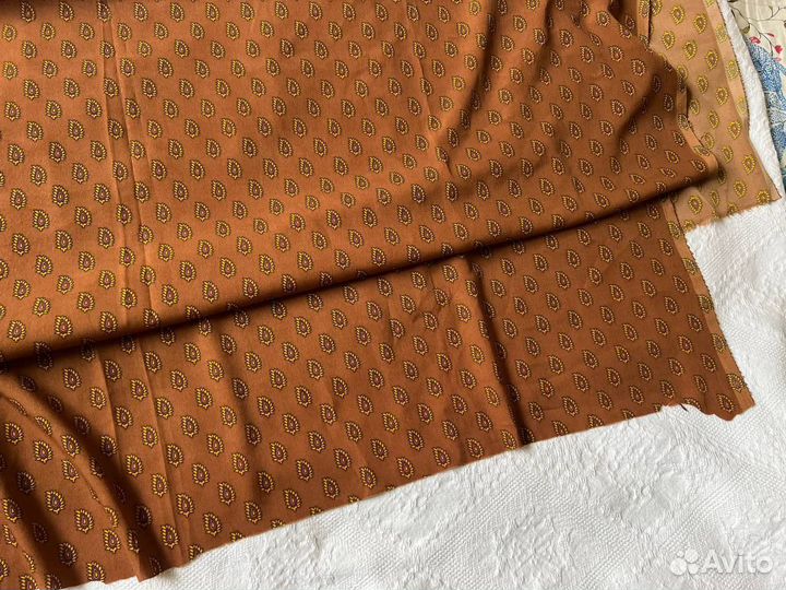 Отрез ткани коричневый индийский вискоза