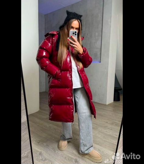 Пуховик лакированный