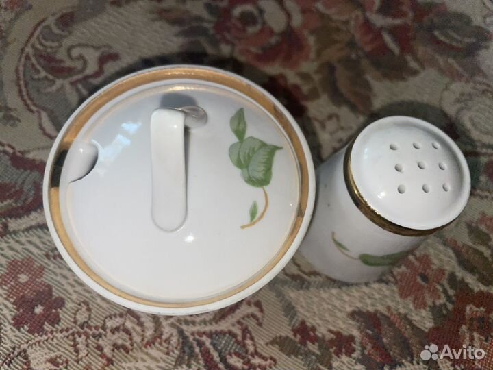 Солоница сахарница и перечница дулево лист