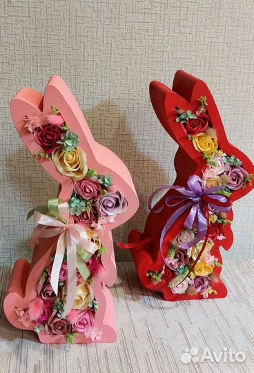 Букет из мыльных роз и сухоцветов