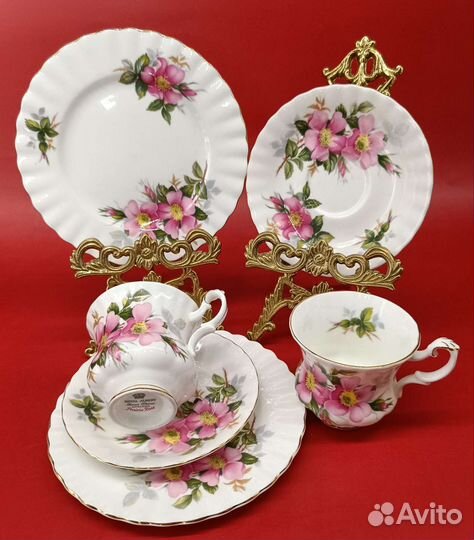 Чайное трио Роза Прерий от Royal Albert. Англия