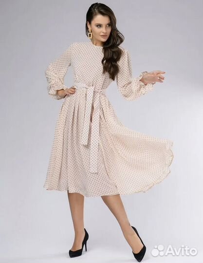 Платье в горошек, XL