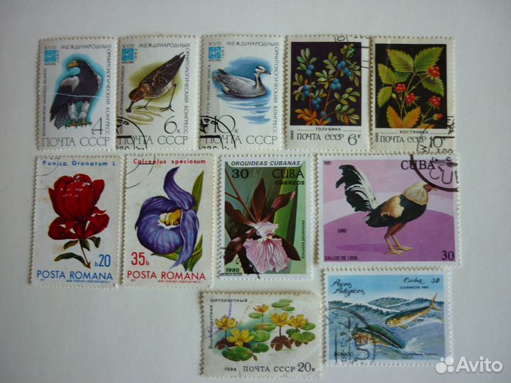 Почт. марки: флора, фауна, живопись