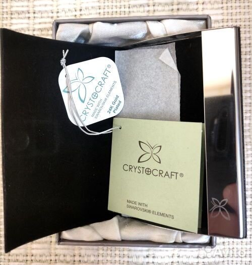 Визитница белая с кристаллами