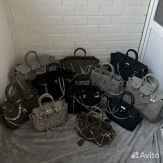 Сумка женская джинсовая в стиле Hermes Birkin