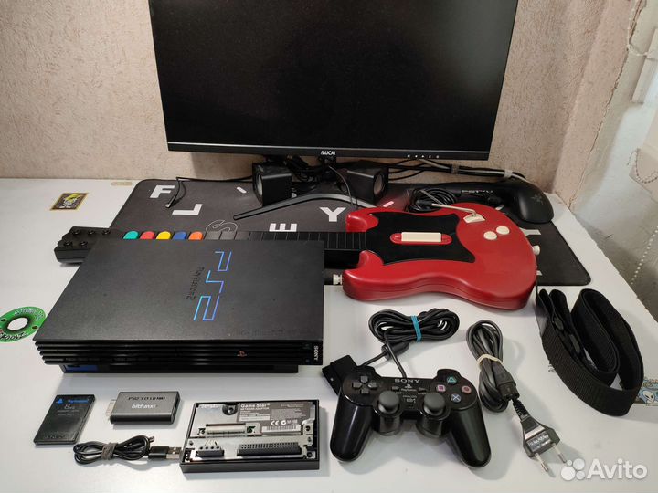 Sony PlayStation 2 fat 50008 + hdmi + гитара + hdd