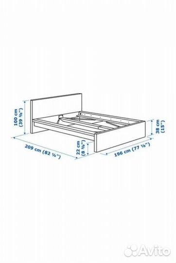 Кровать IKEA malm 180x200