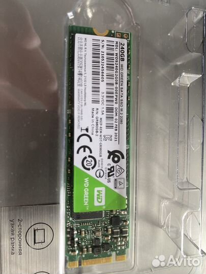 WD green SATA SSD M.2 2280 240 GB накопитель