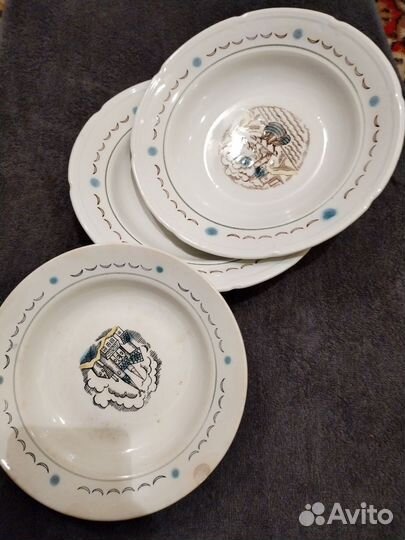 Тарелки суповые винтаж СССР 3 шт