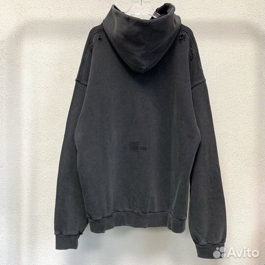 Худи Balenciaga 24FW Paris Hoodie Distressed