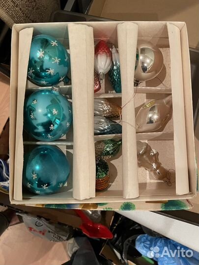 Стеклянные елочные игрушки СССР